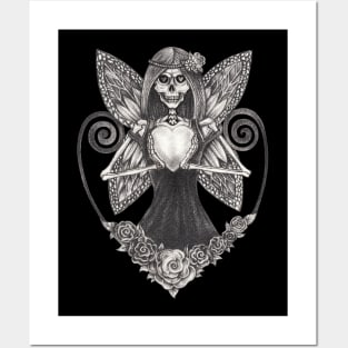 Fairy skull in love. Posters and Art